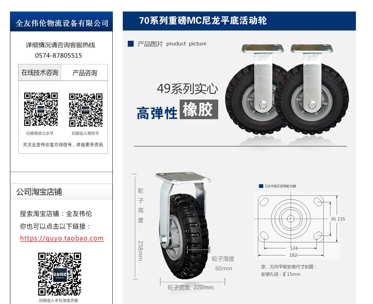 49系列實心橡膠8寸塑心定向輪4.jpg